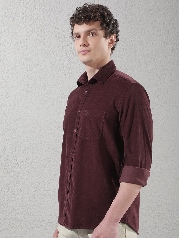 Classic Rich Wine Corduroy Shirt