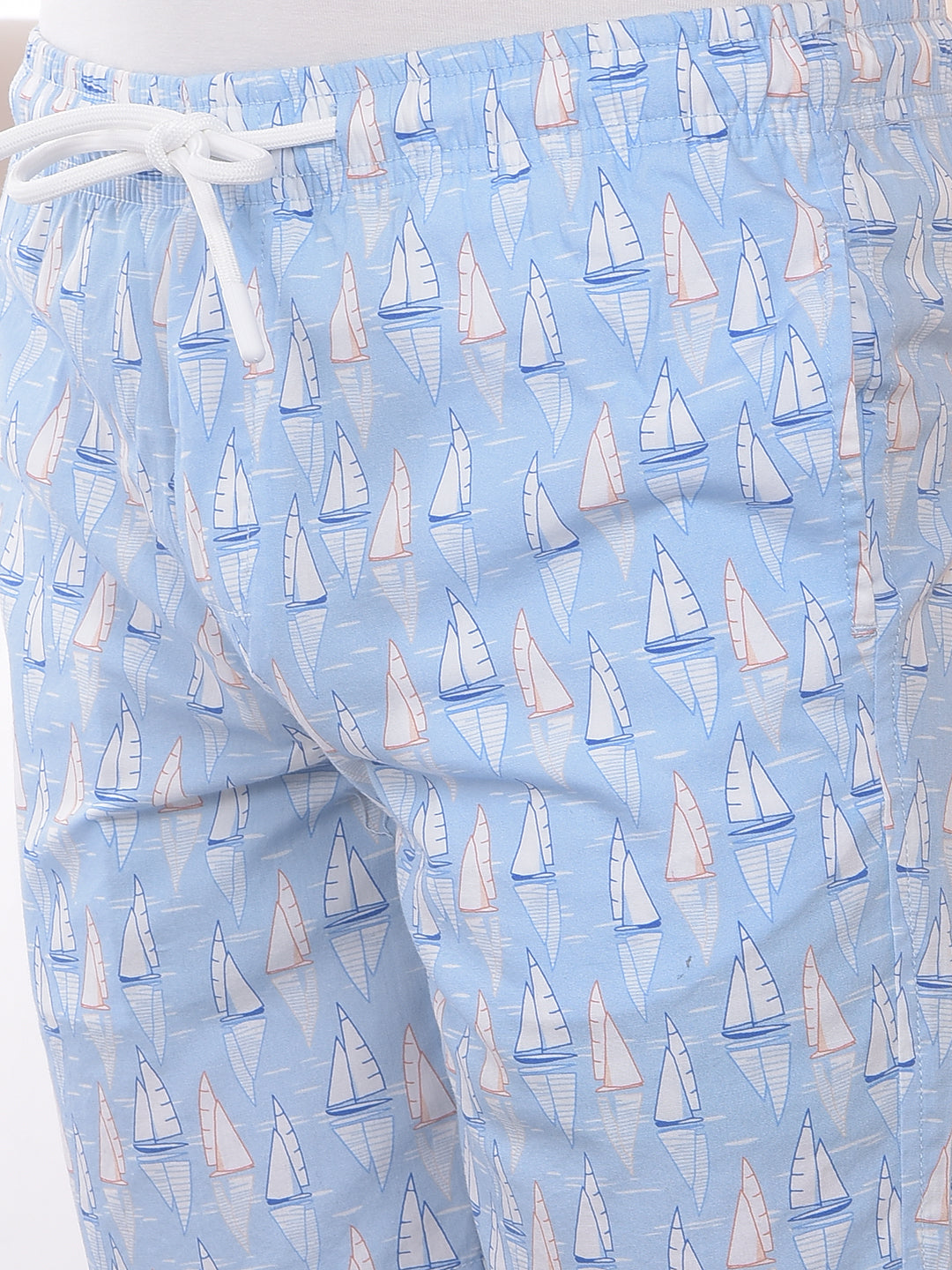 Sky Blue 100% Cotton Printed Boxers