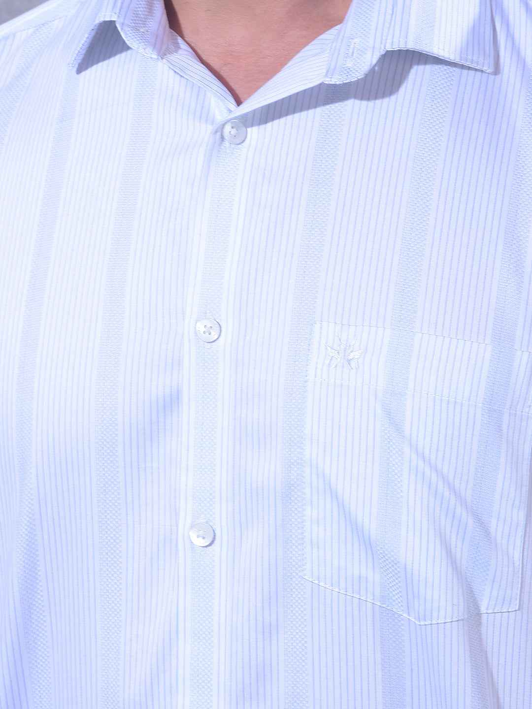 Blue Vertical Stripes 100% Cotton Shirt