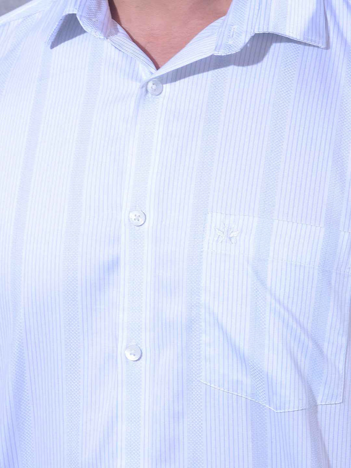 Blue Vertical Stripes 100% Cotton Shirt