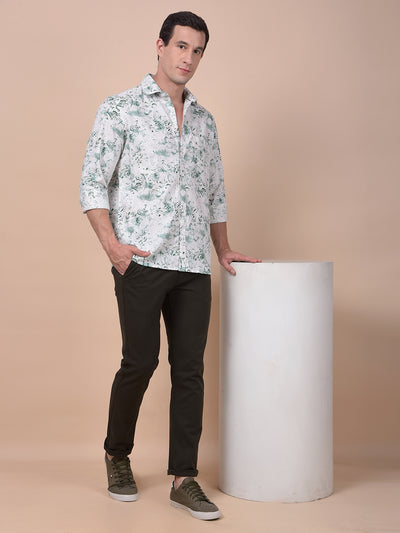 Sleek Silhouette Green Printed Shirt