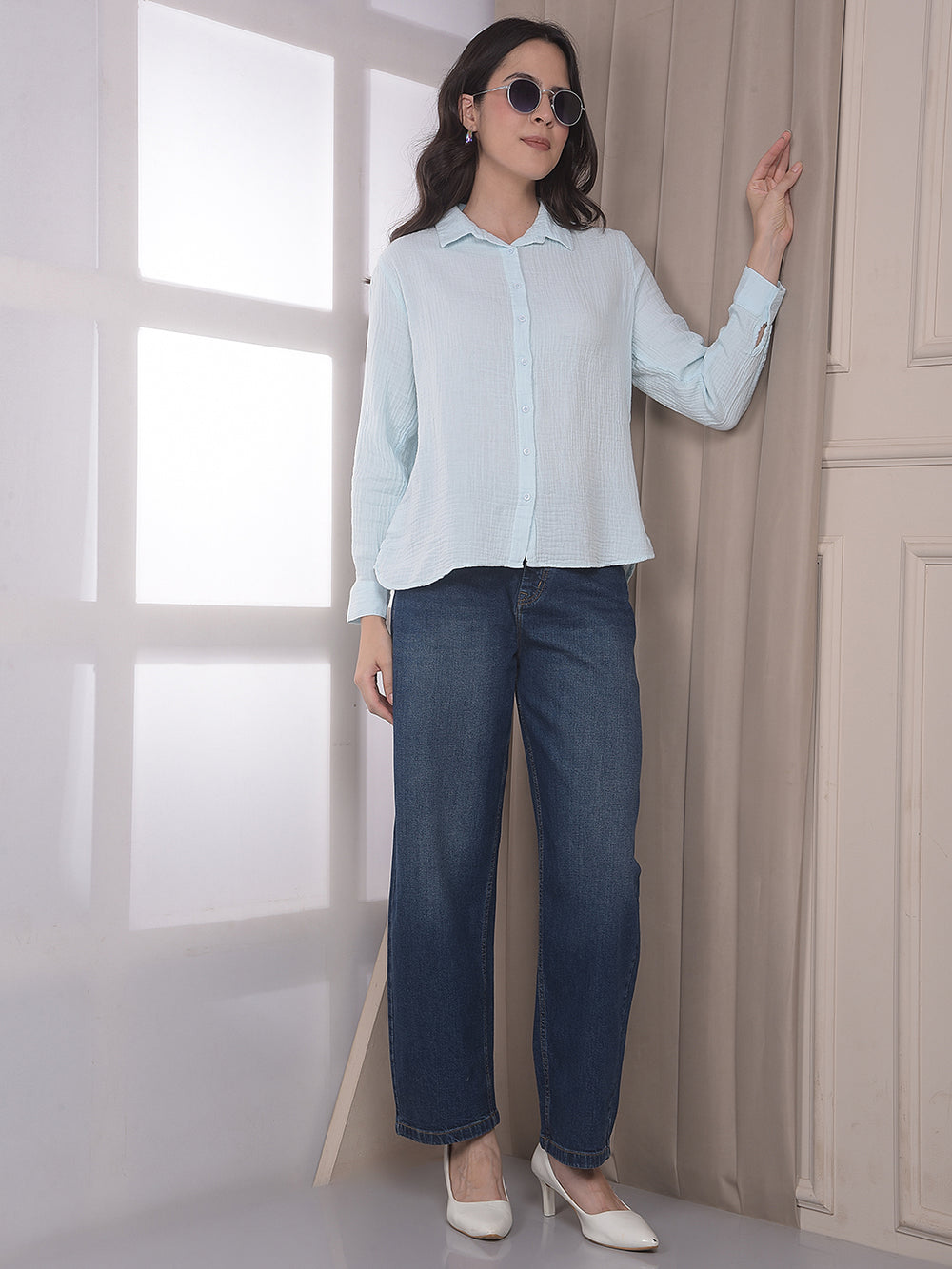 Blue Barrel Fit Jeans
