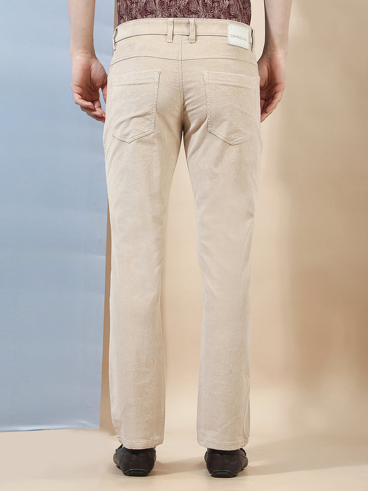 Refined Taupe Beige Corduroy Trousers