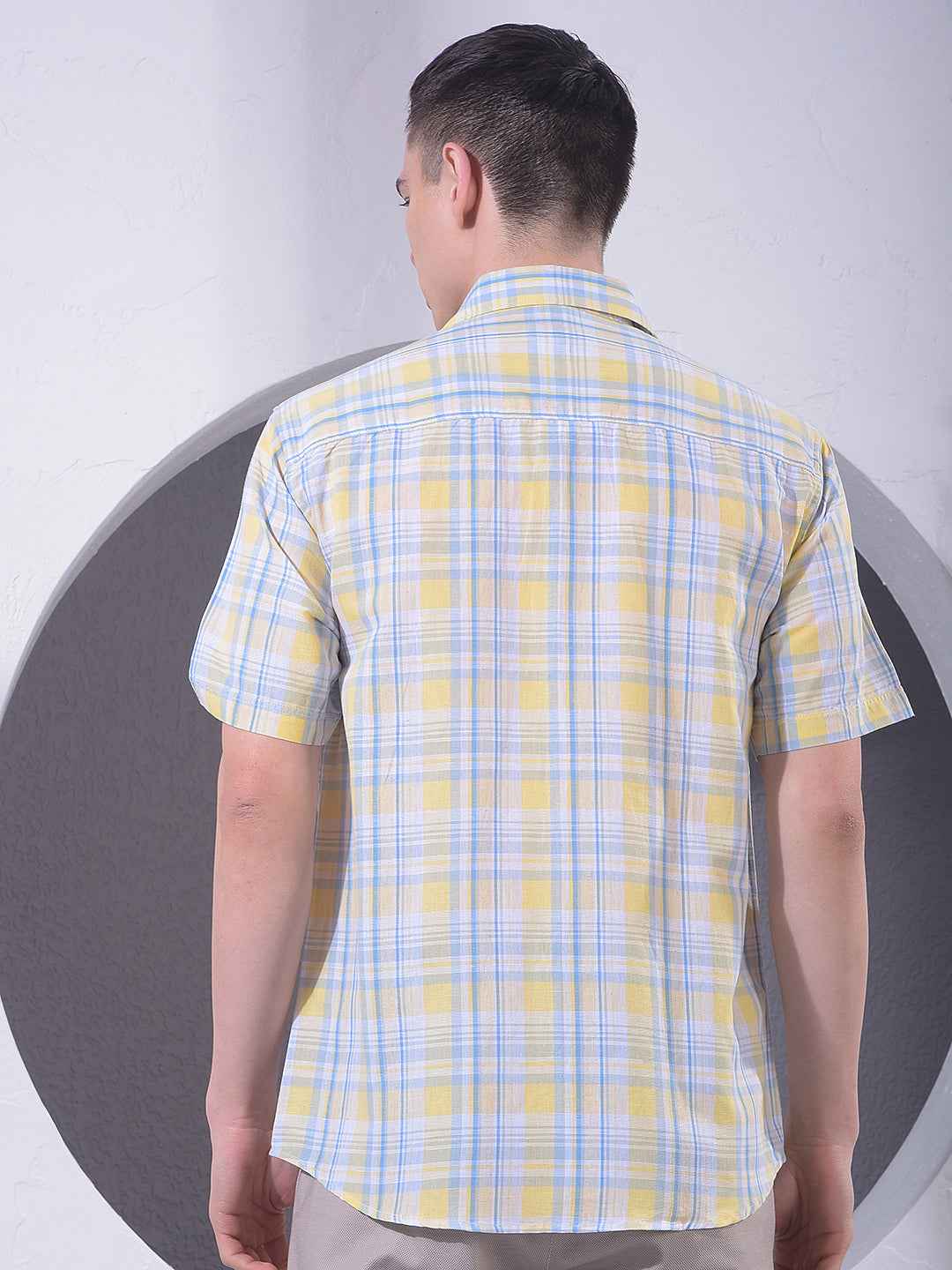 Yellow Checked Linen Shirt