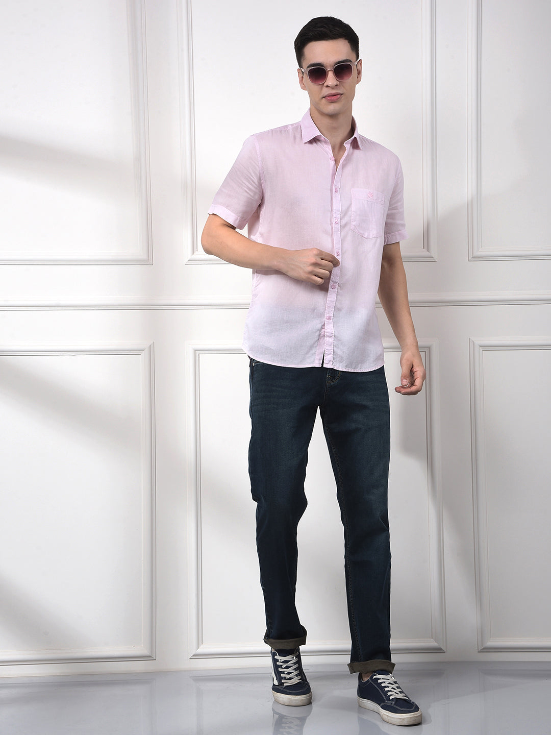 Soft Rose Linen Classic Shirt