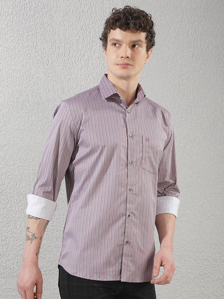 Purple Vertical Stripes Shirt