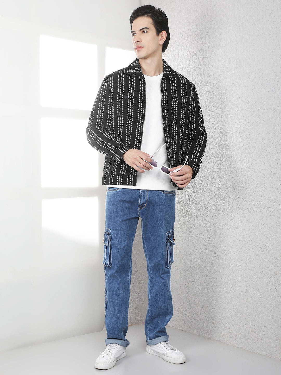 Black Vertical Stripes Shacket