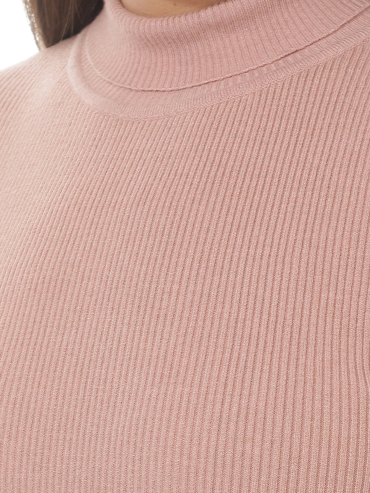 Pink High Neck Sweater