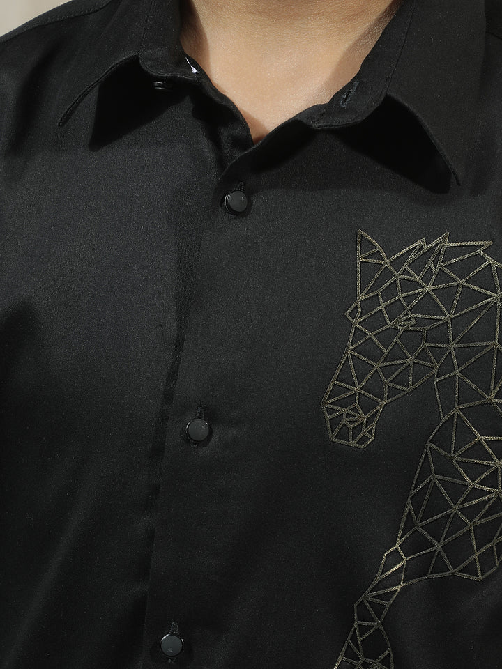 Black Embroidered Shirt