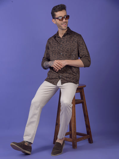 Brown Printed Shirt