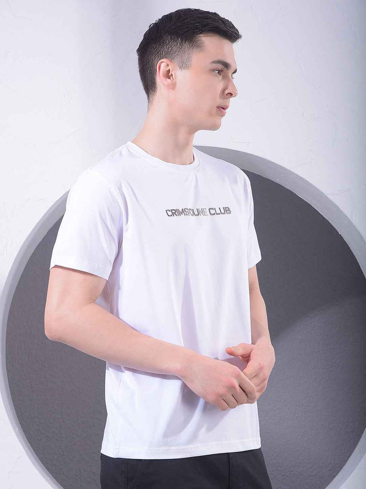 White Typographic Print T-Shirt