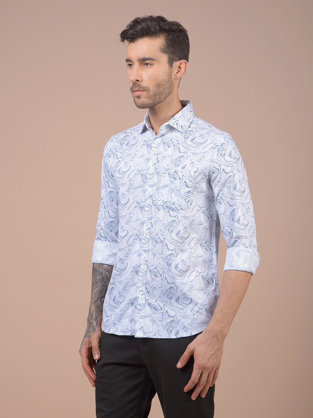 Blue Printed Shirt