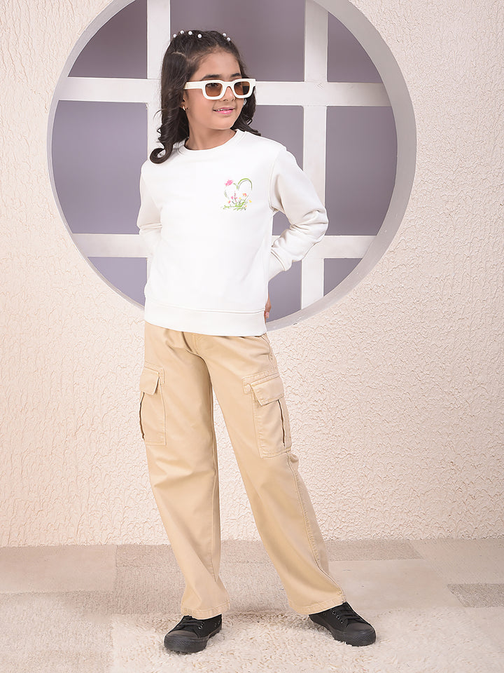 White Graphic Print Sweatshirt