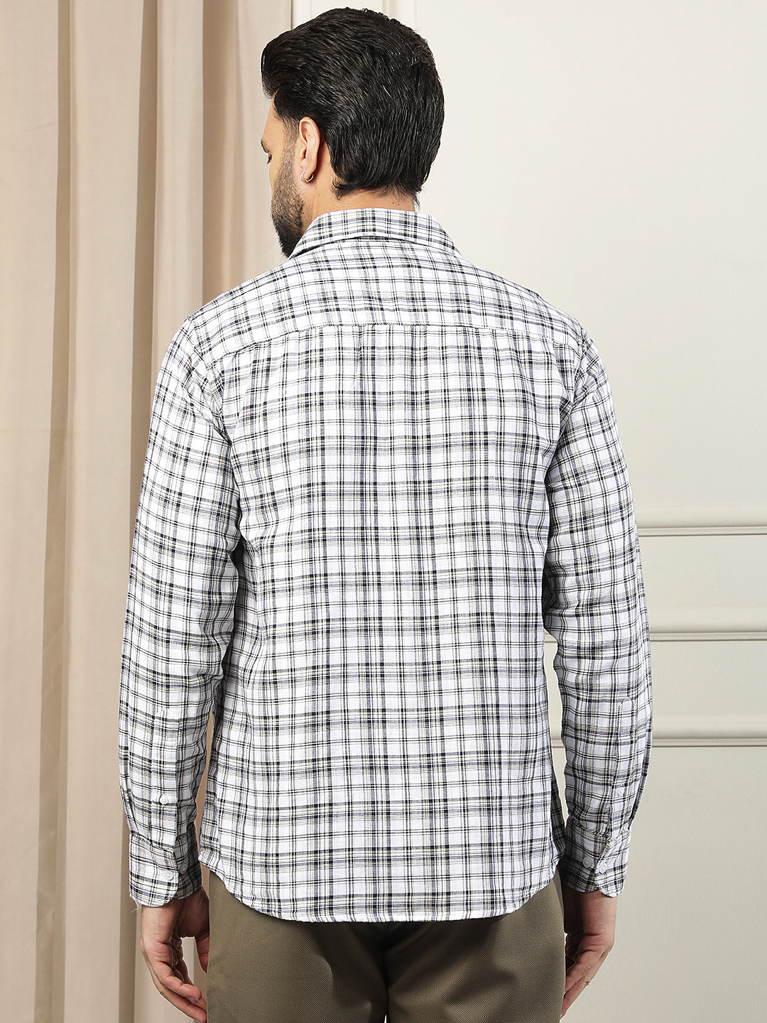 White Checked 100% Cotton Shirt