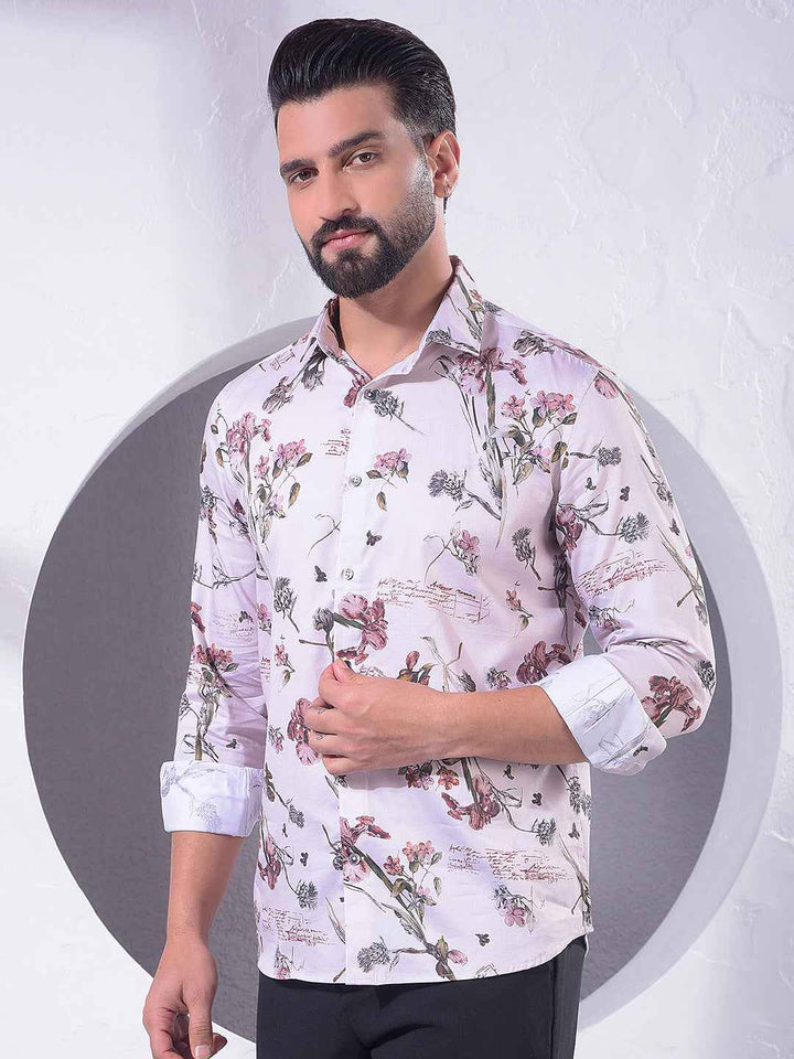 Brown Floral Print Shirt