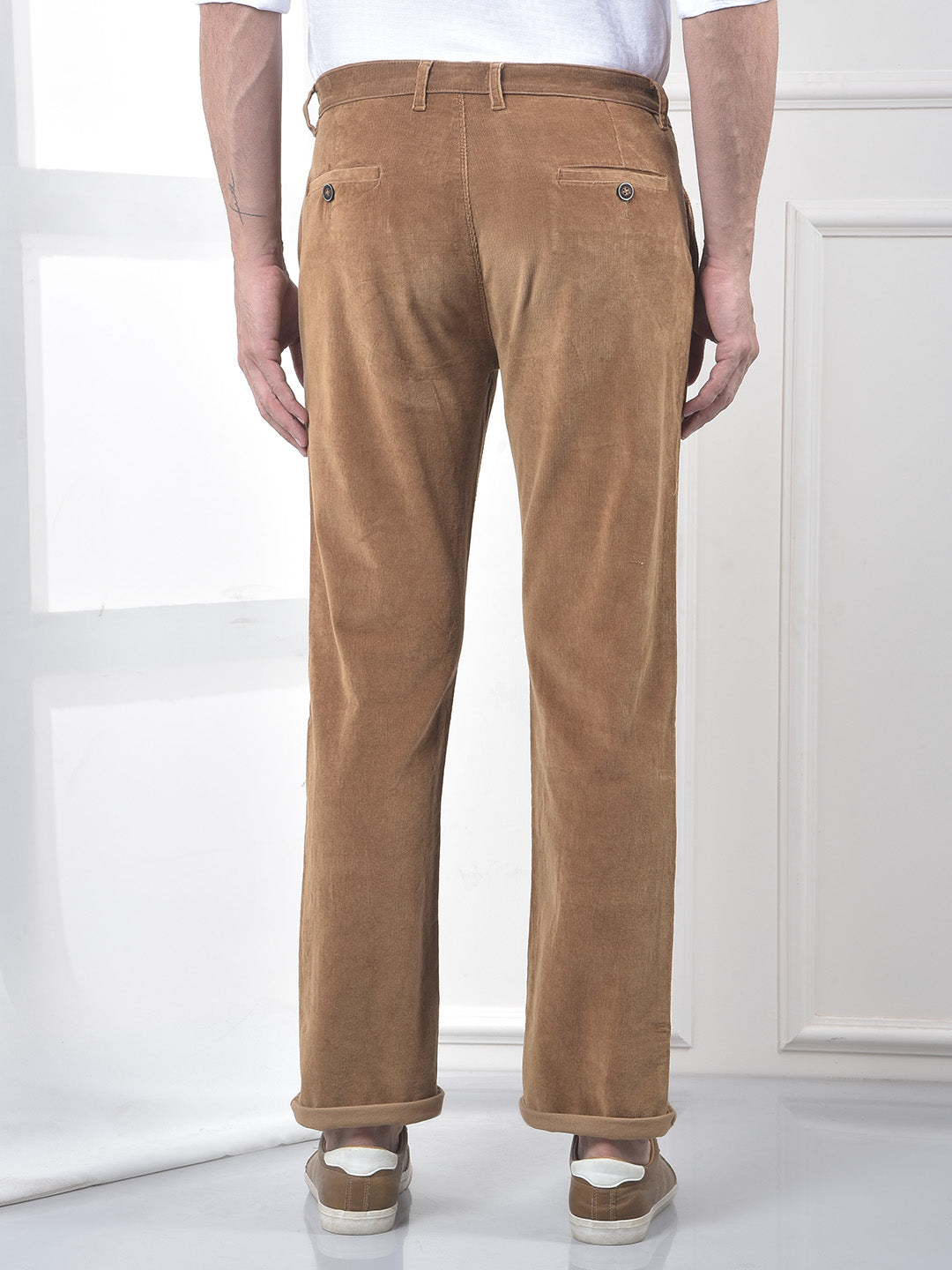 Brown Straight Corduroy Trousers