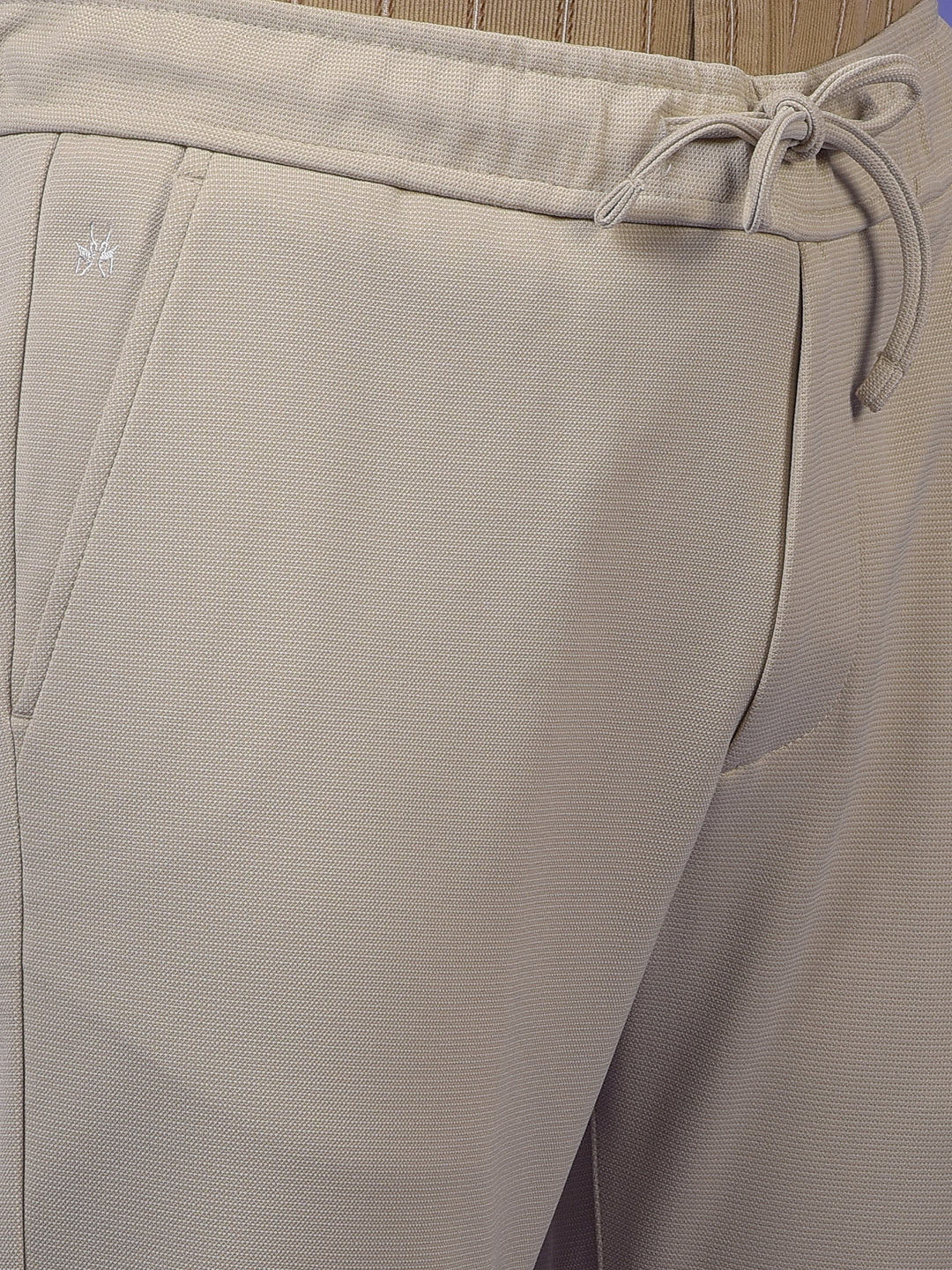 Light Beige Smooth Knit Trousers