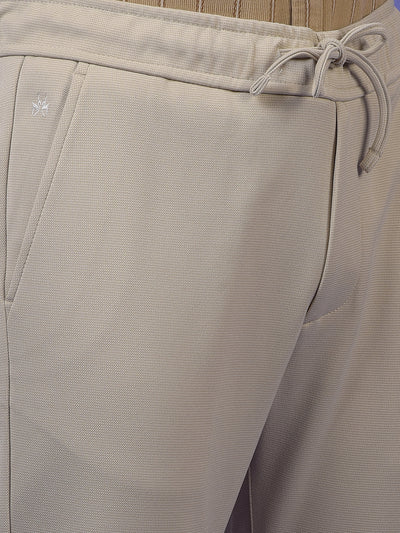 Light Beige Smooth Knit Trousers