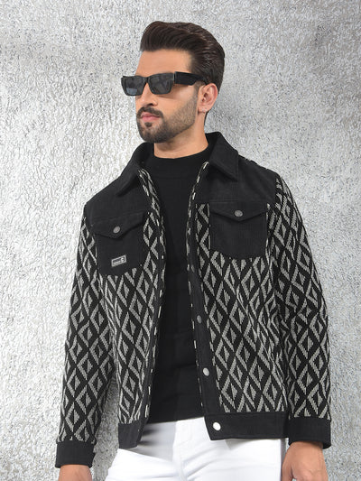 Breathable Black Jacquard Shacket