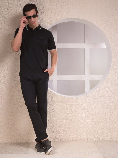 Spunky Black Straight Trousers