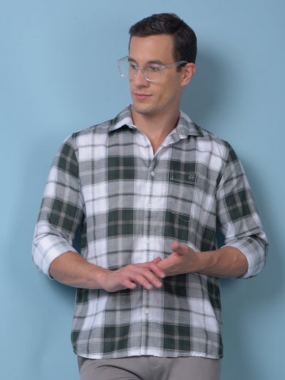 Green Checked 100% Cotton Shirt