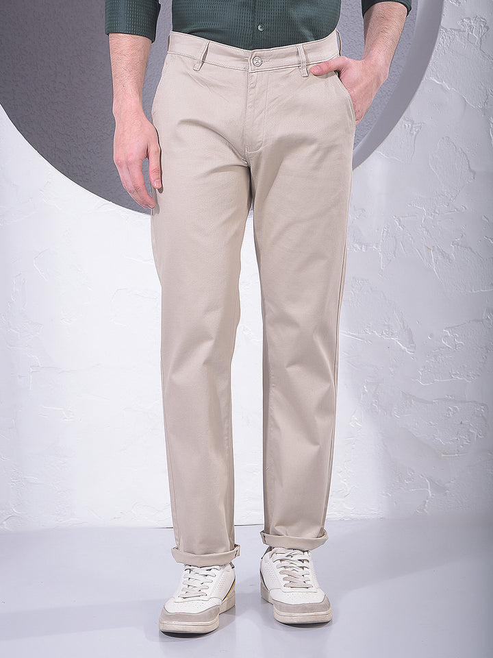 Smart Beige Straight Trousers