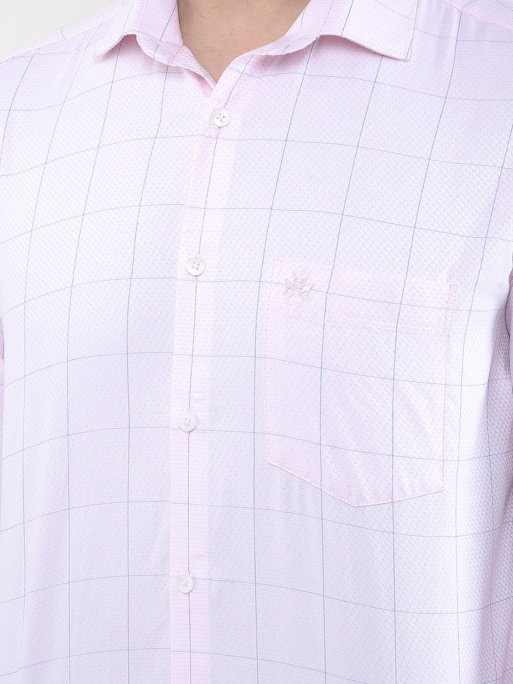 Pink Checked 100% Cotton Shirt