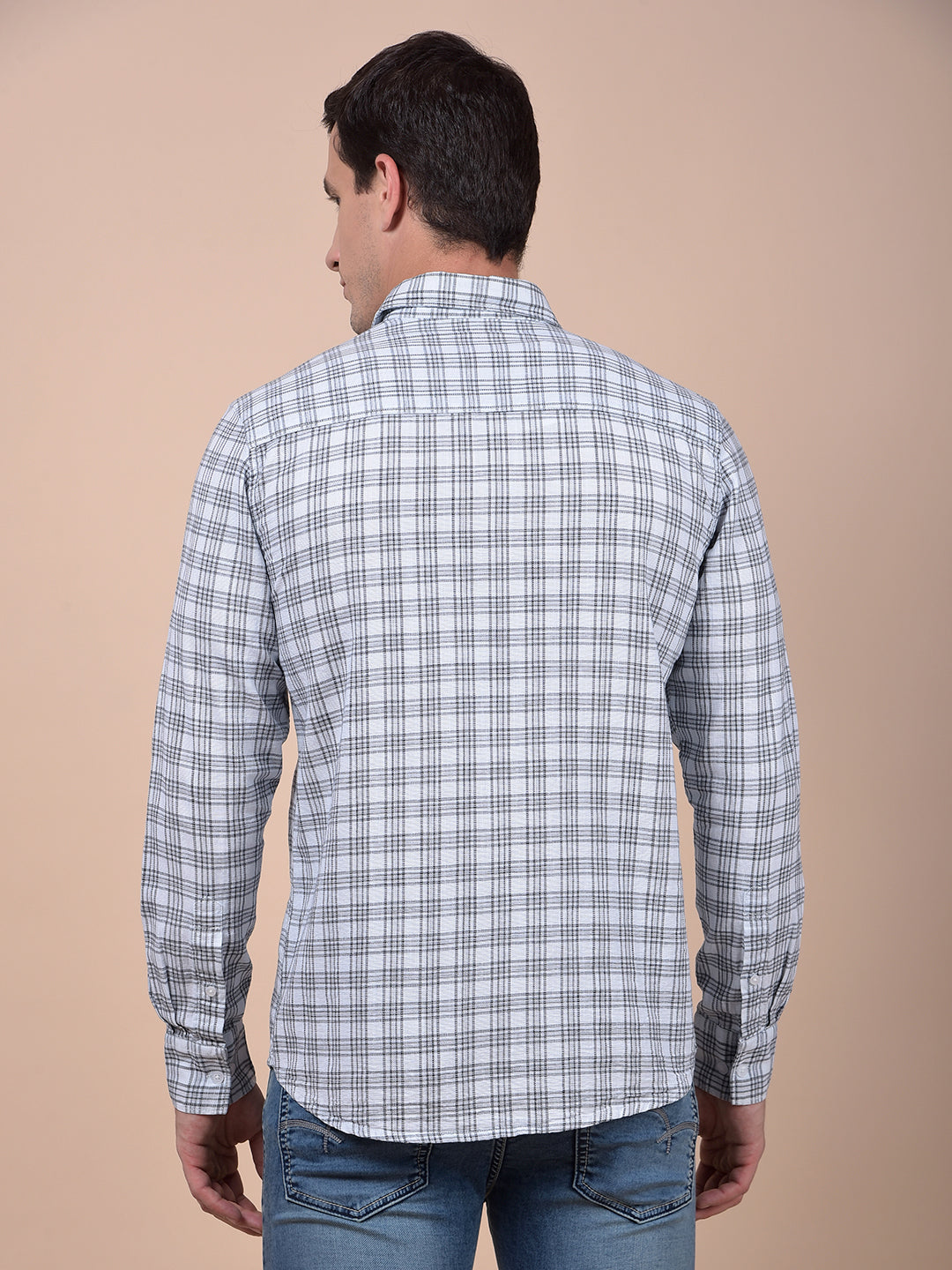 White Checked 100% Cotton Shirt
