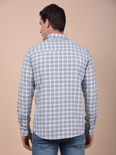 White Checked 100% Cotton Shirt