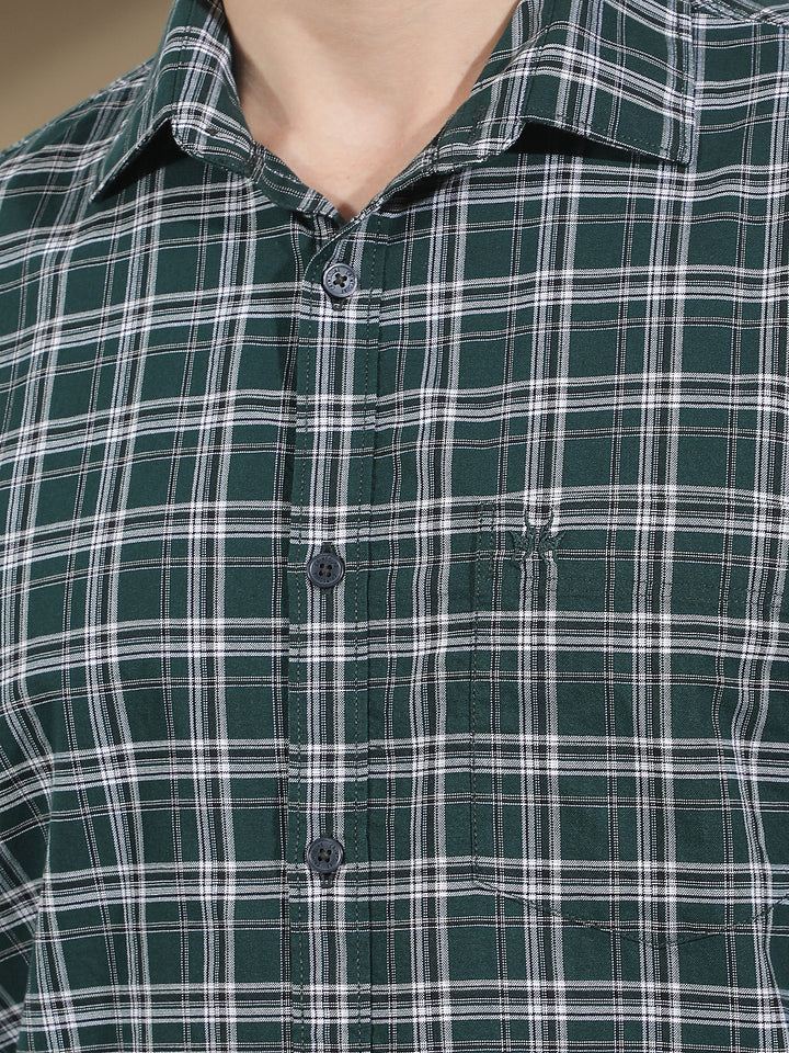 Green Checked 100% Cotton Shirt