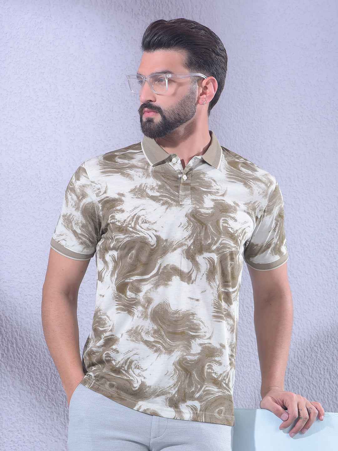 Brown Printed T-Shirt