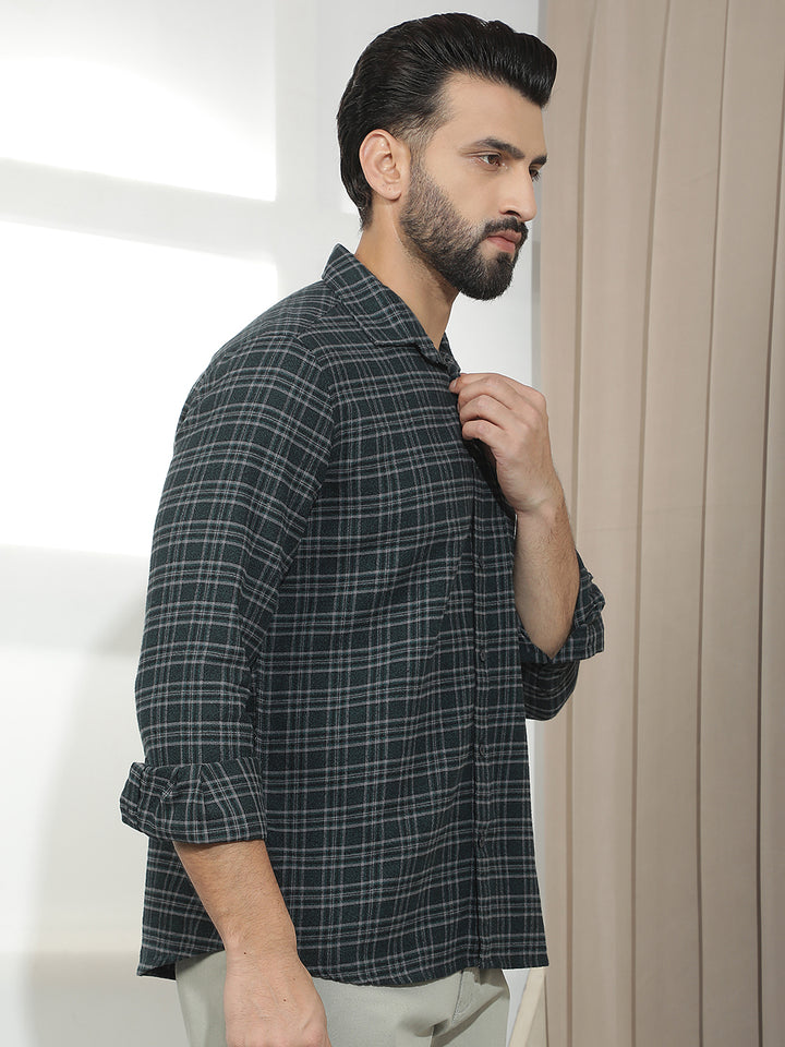 Green Checked 100% cotton Shirt