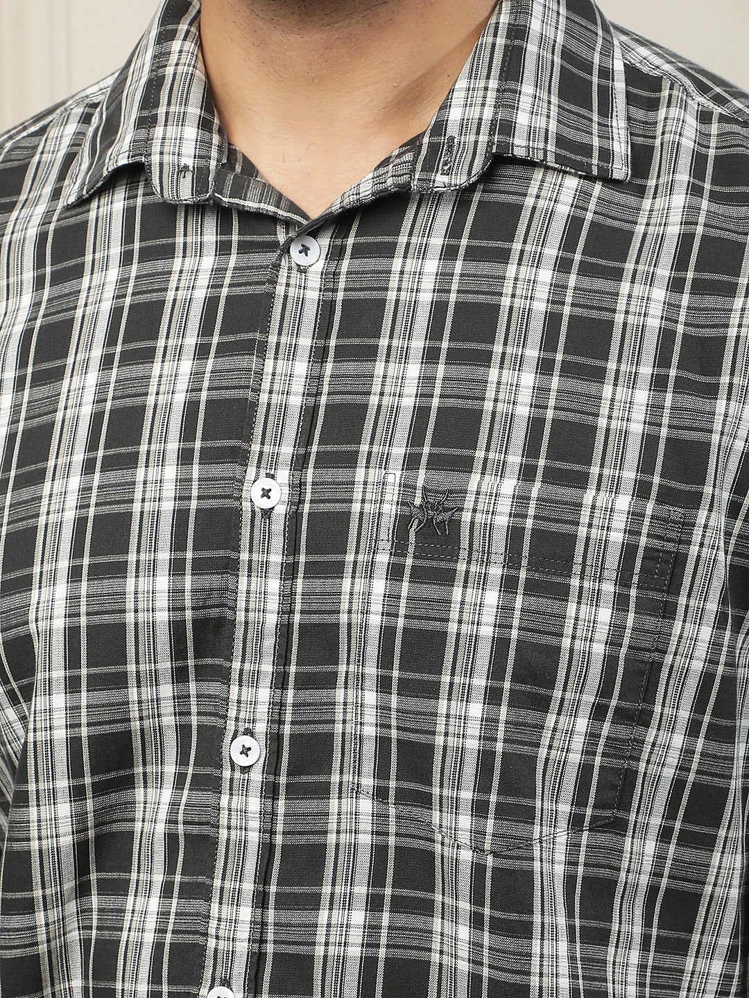 Black Checked 100% Cotton Shirt