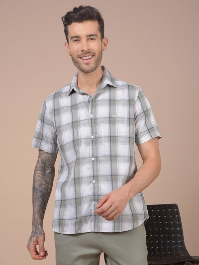 Grey Checked 100% Cotton Shirt