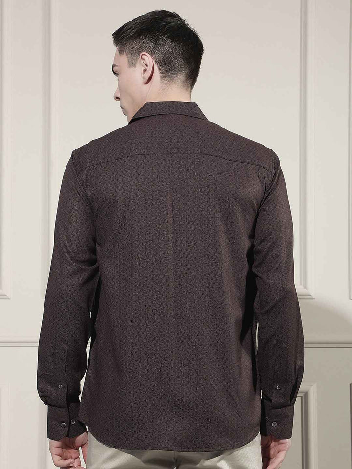 New Brown Printed Shirt