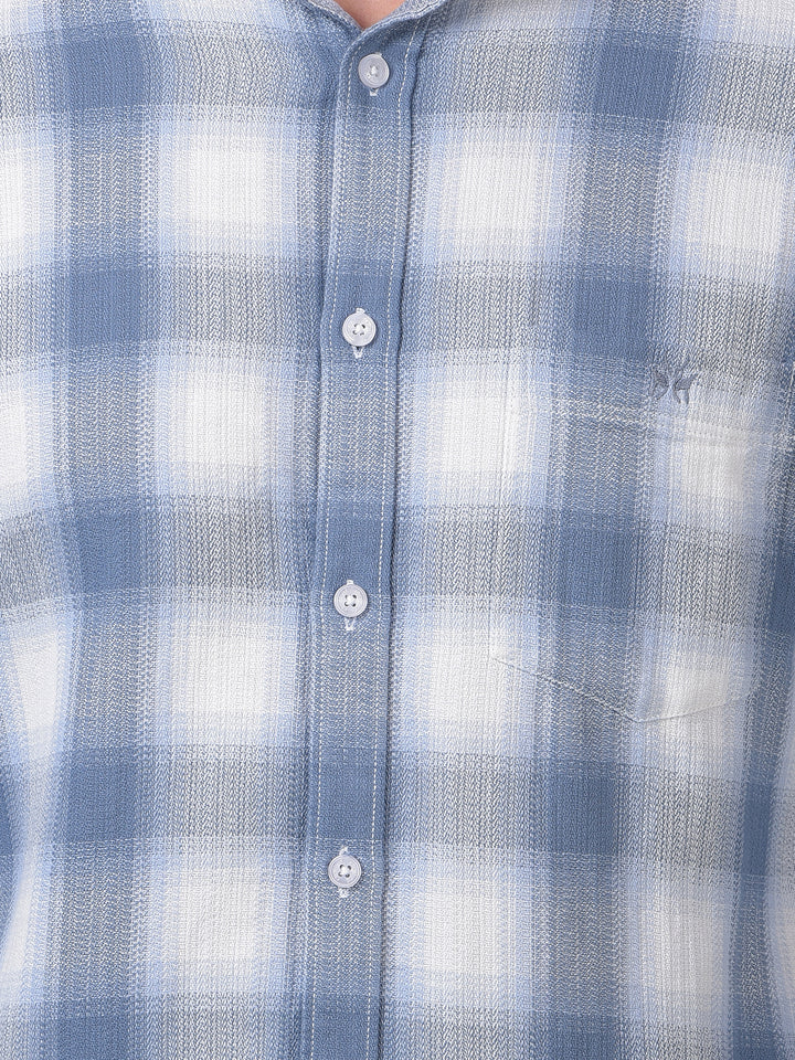 Blue Checked 100% Cotton Shirt