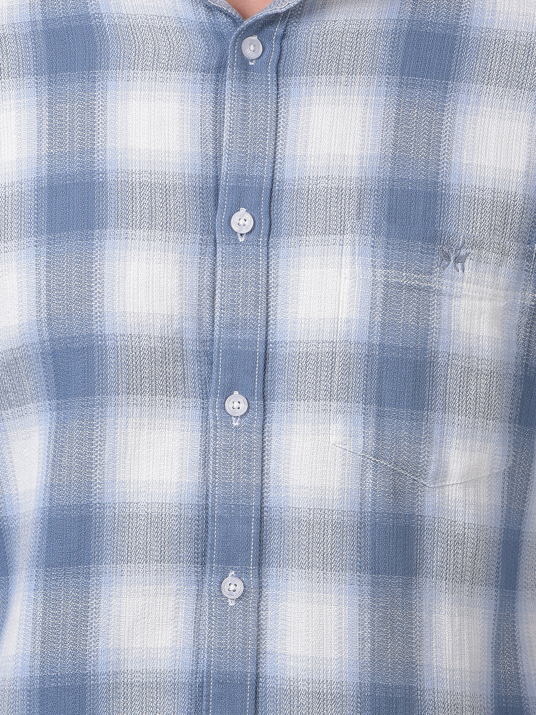 Blue Checked 100% Cotton Shirt