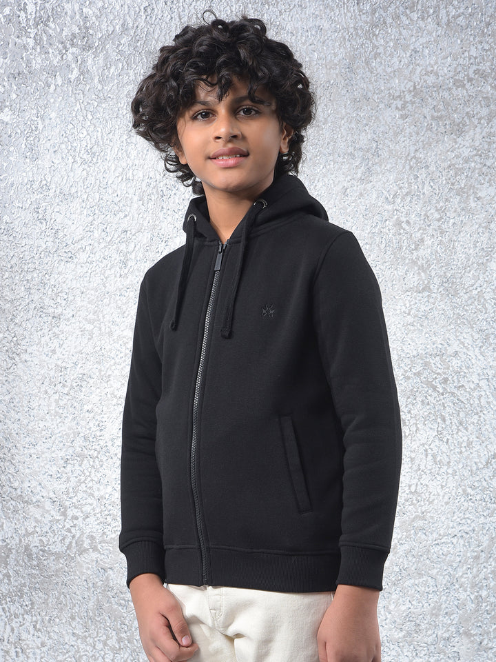 Black Hooded Neck Sweatshirt