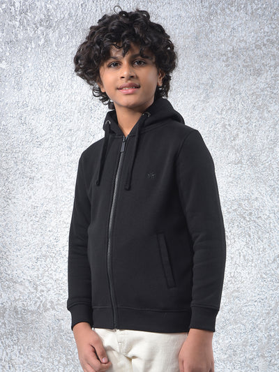 Black Hooded Neck Sweatshirt
