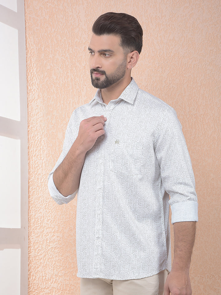Olive Subtle Print Everyday Shirt