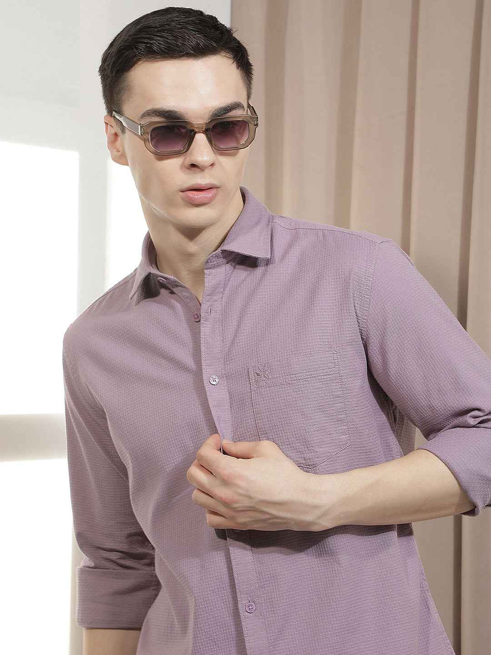 Purple Jacquard Shirt