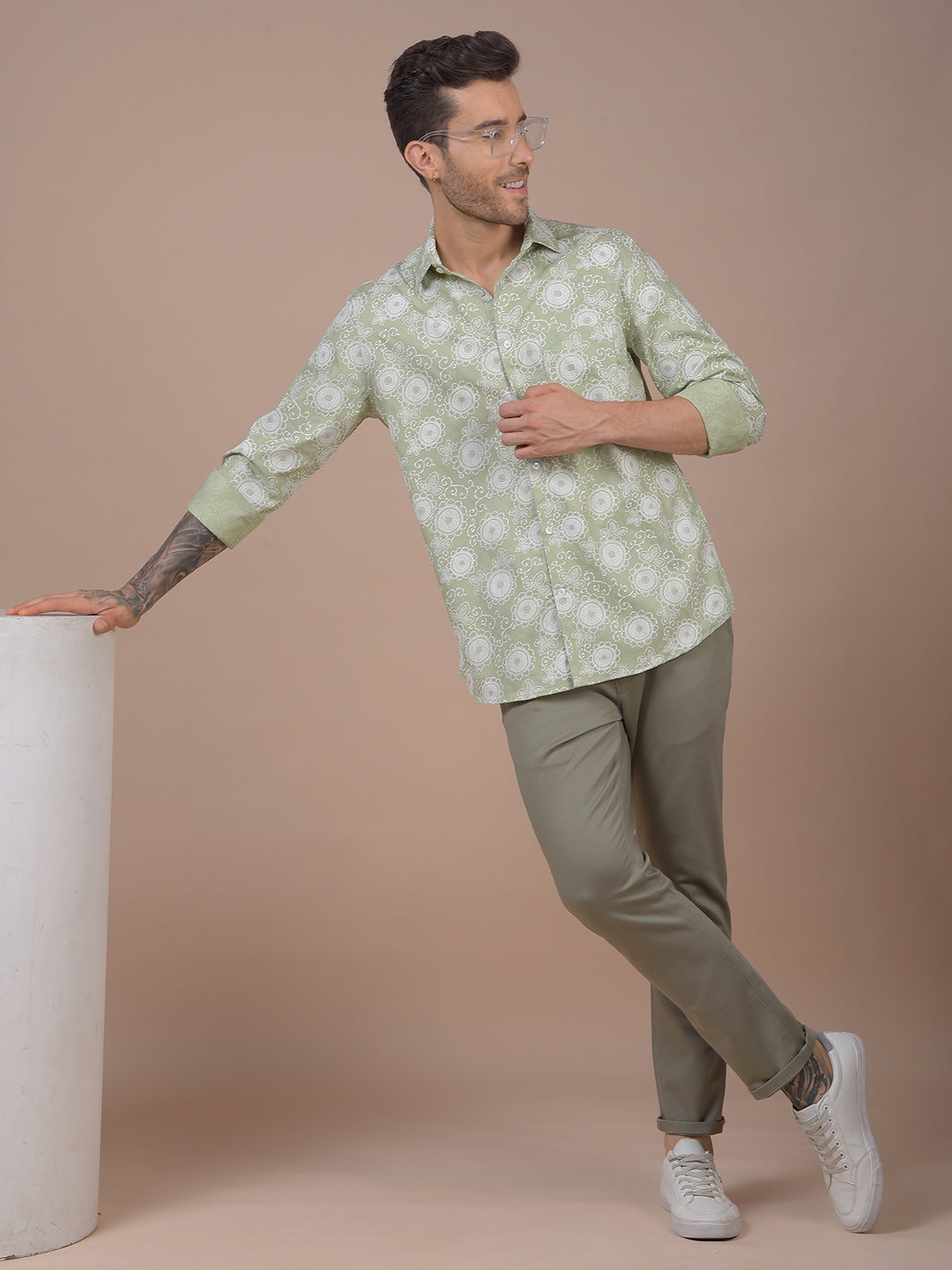Green Floral Print Shirt