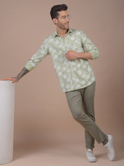 Green Floral Print Shirt