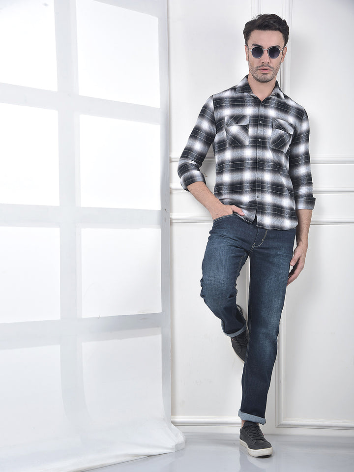 Black Checked 100% Cotton Shirt