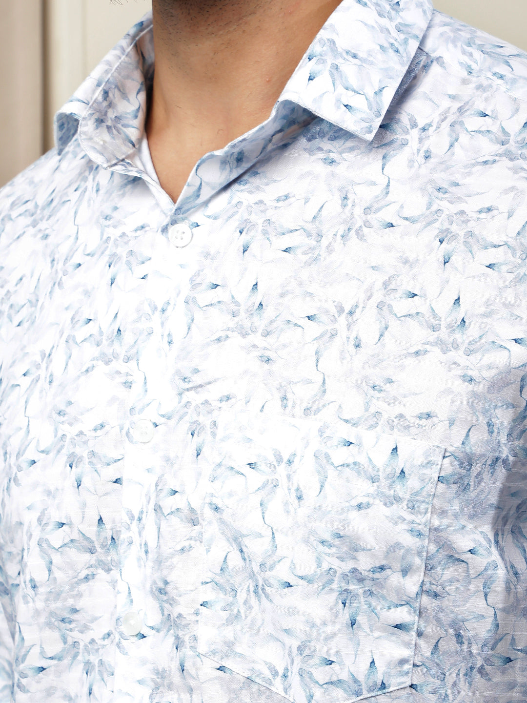 Essential Sky Blue Printed Shirt