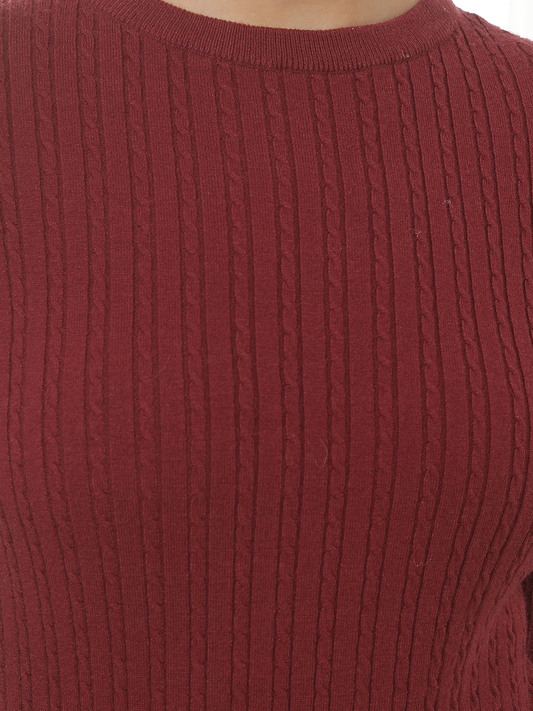 Red Jacquard Acrylic Sweater