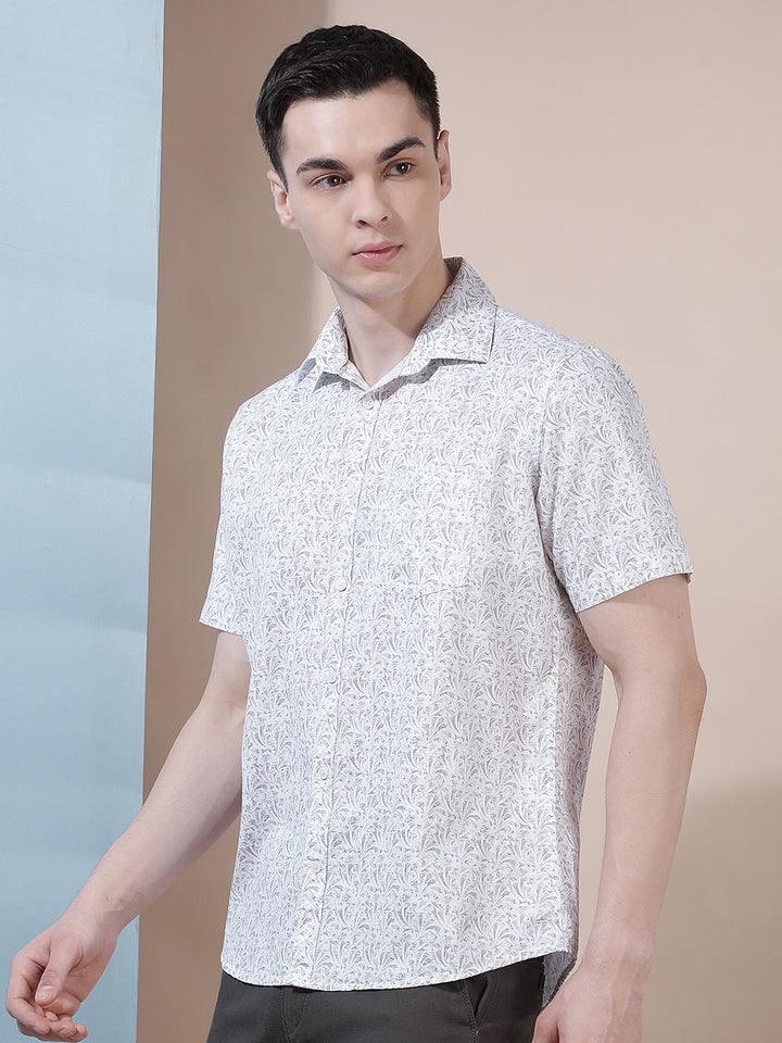 Signature Latte Beige Printed Shirt
