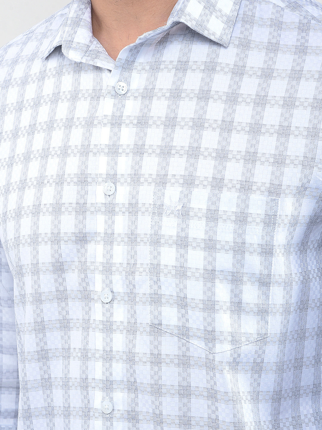 Grey Checked 100% Cotton Shirt