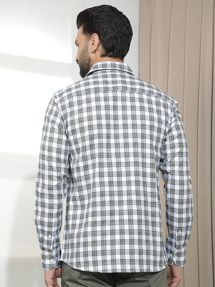 Green 100% Cotton Checked Shirt