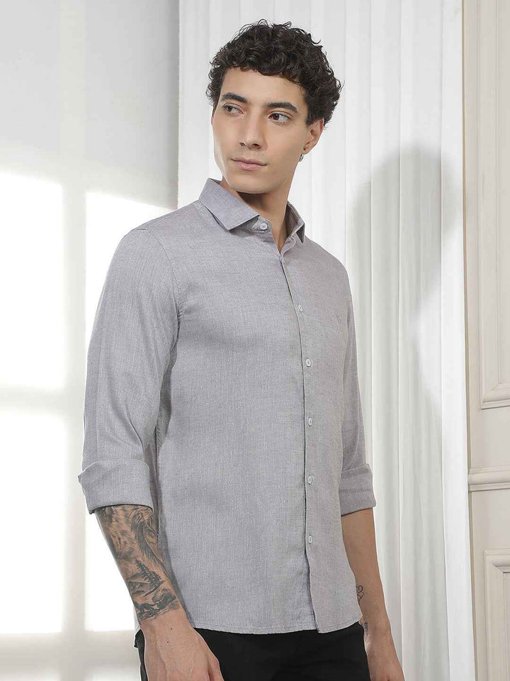 Grey Casual Linen Shirt